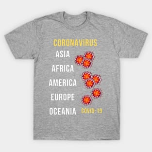 Infected Continents Covid-19 T-Shirt